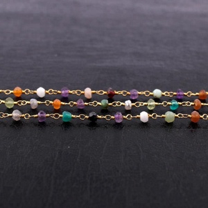 Perles pour chapelet, chaîne de perles en fil plaqué or, plusieurs pieds - Product Image 3