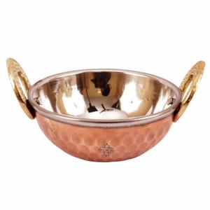Acier Cuivre Kadai Finition Cuivre Polonais Forme Ronde - Product Image 1