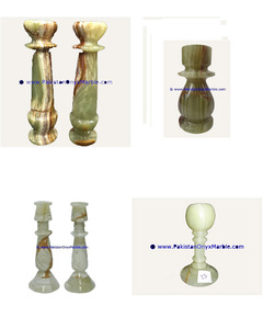 Columna de ónix verde Pedestal Pilar Portavelas Luces de té - Product Image 1