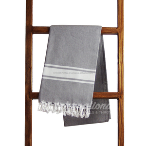 Marseille Tunisian Fouta Pestemal <b>Turkish</b> <b>Towels</b>, Hamam <b>Towels</b> Wholesale From Turkey Factory - Grey Classic Collection - Product Image 2