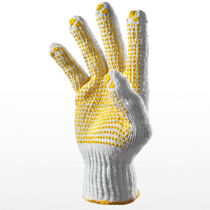 ¡Guantes de seguridad de hilo de algodón de tamaño XL con poliéster Guantes de jardinería de construcción de uso general a la venta! - Product Image 1