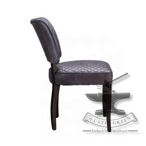 Vintage Leather & Wood Accent Chair - Product Image 4
