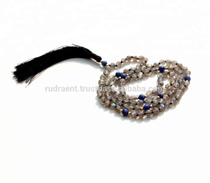 Estilo bohemio natural 108 collar de cuentas Mala labradorita piedra preciosa Japamala cuentas de oración para el Budismo para regalos y fiestas - Product Image 2