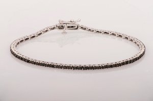 Pulsera de Tenis Clásica con 4 Quilates de Diamantes Negros Naturales en Oro Amarillo de 14k para Unisex - Product Image 3