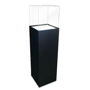 Large Museum Exhibition LED Plinth Acrylic Enclosed Display Case with LED Illumination