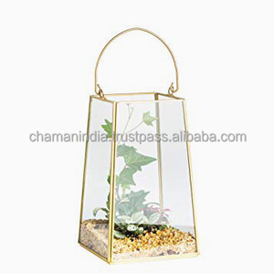 Metal <b>Glass</b> Lantern Terrarium - Product Image 1