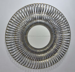 Miroir mural décoratif Cadre de miroir mural Décoration de salon Chambre à coucher Couloir Nouveau design Miroir rond en métal design - Product Image 5