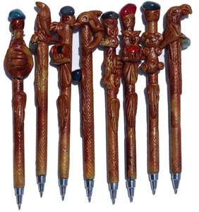 Ethnic Indian South American Duropox Wood <b>Pens</b> Novelty Ceramic <b>Animal</b> Ornaments From Peru for Souvenirs and Gifts - Product Image 1