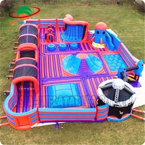 Nuevo <span class=keywords><strong>Parque</strong></span> Temático de desafío rojo inflable al aire libre para juegos deportivos interactivos - Product Image 4