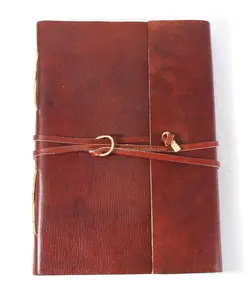 Office Supplies Plain Brown Color Handmade Recycled Cotton Paper Wood & Acid Free Goat Tc Leather Journal