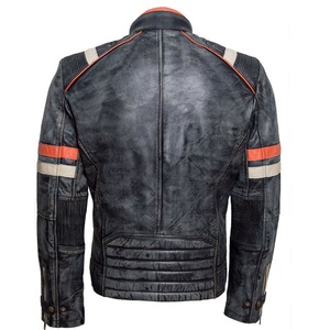 Veste en cuir de vachette pour homme, style café racer, sur mesure, haute qualité, vintage, usée, vêtements de sport, coupe-vent, été, hiver - Product Image 2