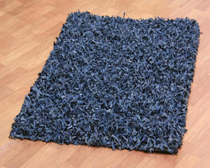 Alfombra peluda de cuero natural indio de lujo en colores elegantes - Product Image 1