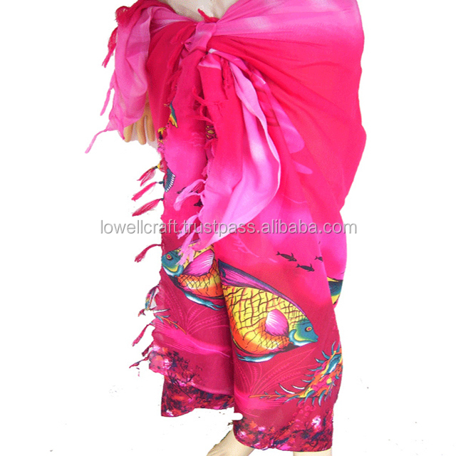 Парео и саронг из полихлопка с морским принтом