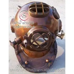 해상 심해 스쿠버 다이빙 헬멧 소장 홈 오피스 야외 장식 헬멧 금속 제작 해양 바다 선물