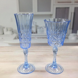 [Holar] Taiwan Made 6Oz Mediterranean Blue Unbreakable Reusable Shatterproof <b>Plastic</b> Champagne Flute - Product Image 2