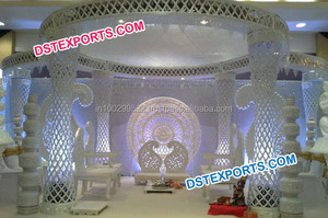 <b>Wedding</b> Crystal Mandap With Ball <b>Wedding</b> Fiber Crystal Mandap With LED <b>Lights</b> <b>Wedding</b> Delizio Crystal Mandaps - Product Image 4