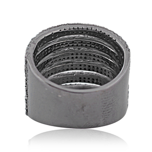 Anillo de Plata de Ley 925 con Diseño Indio Hecho a Mano con Diamantes Pavé, Nuevo Diseño de Anillo de Jaula - Product Image 3