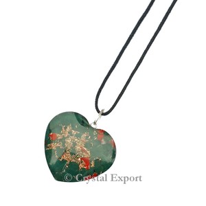 Blood Stone <b>Orgonite</b> Heart Pendants - Product Image 1