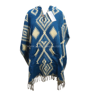 Chal Poncho con Borlas de Estilo Retro y Estampado Vintage para Mujer - Product Image 5