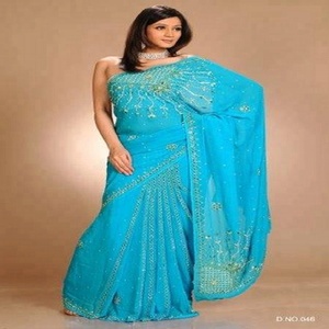 Ropa de fiesta de diseñador étnico, saree bordado indio, bollwood tradicional - Product Image 5