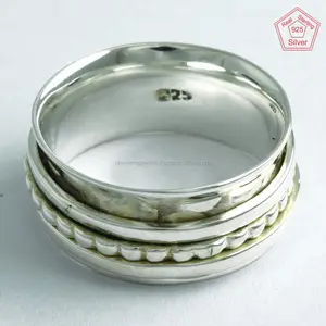 Plain Silver 92.5 Silver Spinner Handmade Ring, Sterling Silver Rings Design, Spinner Ring Exporter India