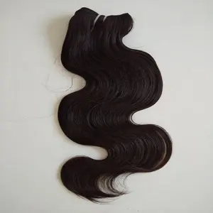 Natural body wave south indian raw virgin temple donated real indian body wave capelli umani double wefted extension weave CLIP IN