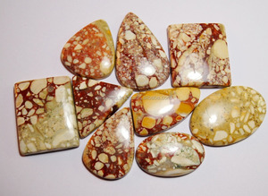 Impresionante Mookaite Brecciated Jaspe Gemstone Mix Shape Suelto y suave Pulido Brecciated Mookaite Jasper Cabochon Regalo para ella - Product Image 4