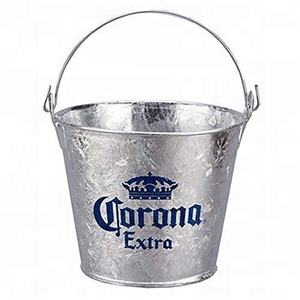 Venta al por mayor de lujo redondo cerveza cubo Bar cerveza vino Metal Navidad al aire libre nuevo hierro galvanizado cubo de hielo - Product Image 2