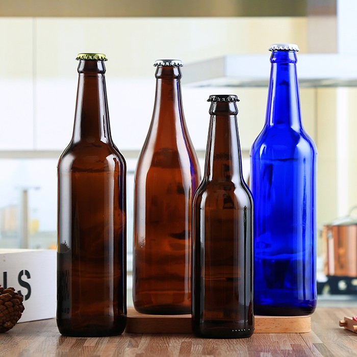Custom logo food grade 330ml beer glass bottle amber glass beer bottle