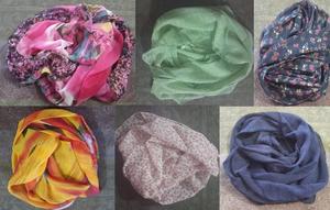 Hijab pour adultes en polyester imprimé et uni à petit budget, ensemble bonnet et gants pour un usage quotidien - Product Image 3