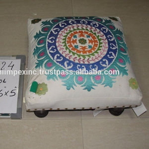 SedEx Certified 2025 Modern Design Small <b>Footstools</b> Home Decorative Embroidered Wooden <b>Upholstered</b> Collection for Living Room - Product Image 2