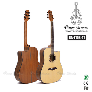 41 pulgadas cutaway guitarra acústica, madera maciza guitarras acústicas, folk guitarra tamaño (GA-T10S-41) - Product Image 1