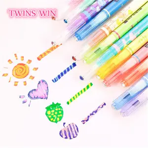 creative stationery hot selling rainbow color indelible ink marker pen for drawing 043