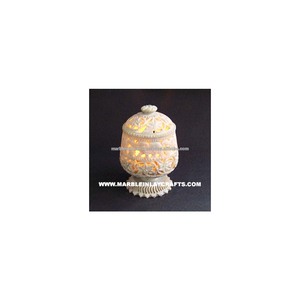 Porte-bougie votif en marbre fait main pour la décoration de la maison pendant Diwali - Product Image 1