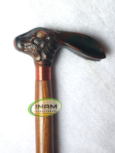 Bastón plegable de madera de estilo vintage con mango de conejo de latón, bastón para caminar de madera con mango de conejo de diseño - Product Image 4