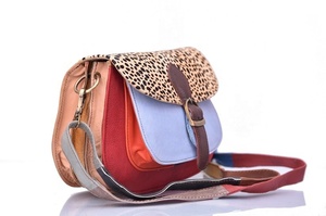 100% echtes Leder Leoparden muster Klappe Sattel tasche für Frauen Bunte Vintage-Stil kleine Schulter Messenger Cross body Sling Bag - Product Image 3