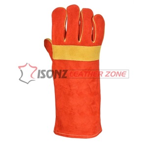 Guantes de trabajo de invierno antideslizantes anticortes impermeables hechos a medida, para soldadura TIG guantes de seguridad, protección para horno y barbacoa, cuero dividido de vaca - Product Image 6