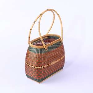 High Quality Vintage Folk Art Tote Bag Handmade <b>Bamboo</b> <b>Crafts</b> for Women for Beach Use - Product Image 5