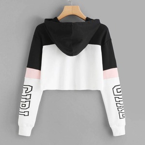 เสื้อฮู้ดกีฬาแบบตัดสำหรับผู้หญิง,เสื้อครอปสีเปล่าตามสั่ง - Product Image 3