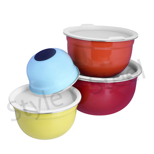 ชามโลหะสองชั้นพร้อมฝาปิดชามสีเยอรมันฐานยางสแตนเลสชามข้าวสไตล์อินเดีย - Product Image 1