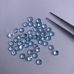 Piedra de Topacio azul cielo Natural de 5mm Piedra preciosa suelta calirada redonda facetada Compre en línea del fabricante a precio de fábrica Alibaba - Product Image 1