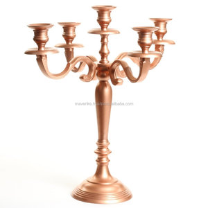 Candelabros de Metal de 5 brazos chapados en cobre artesanales para el hogar, boda, fiesta de Navidad, decoración, candelabros de suelo - Product Image 5