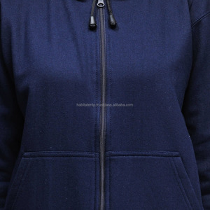 Sweat à capuche en coton bleu marine pour femme, vêtement à la mode - Product Image 3