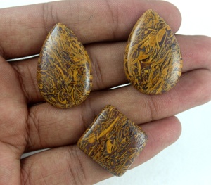 ลูกแพร์สีเหลืองทรงสี่เหลี่ยมประดับอัญมณีแจสเปอร์พลอยธรรมชาติรูปทรงสี่เหลี่ยม - Product Image 5