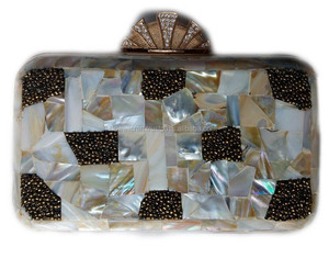 Bolsos de mano de resina acrílica, bolso de mano indio de nácar - Product Image 2