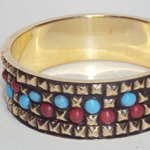 Multicolour Handcrafted <b>Beaded</b> Brass Bangle <b>Set</b> - Product Image 1