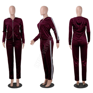 Ensemble crop top zippé à capuche et pantalon pour femme, survêtement crop top zippé à bretelles latérales pour femme, grandes tailles en gros - Product Image 4