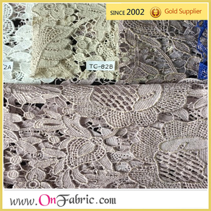 100% POLY CHEMICAL FOIL BRODERIE 51 "/52" Tissu de dentelle de mariage - Product Image 3