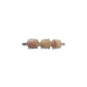 Coszcalt Exports KI1200LO Colgante Conector de Bisel de Plata de Ley 925 con Tres Piedras, Ópalo Rosa Ovalado, Componentes para Joyería - Product Image 2
