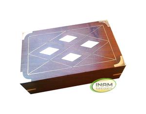 Cajas de madera antiguas hechas a mano con hermosas incrustaciones de latón Diseñador DE TRABAJO Acabado decorativo Estilo náutico Técnica pulida - Product Image 1